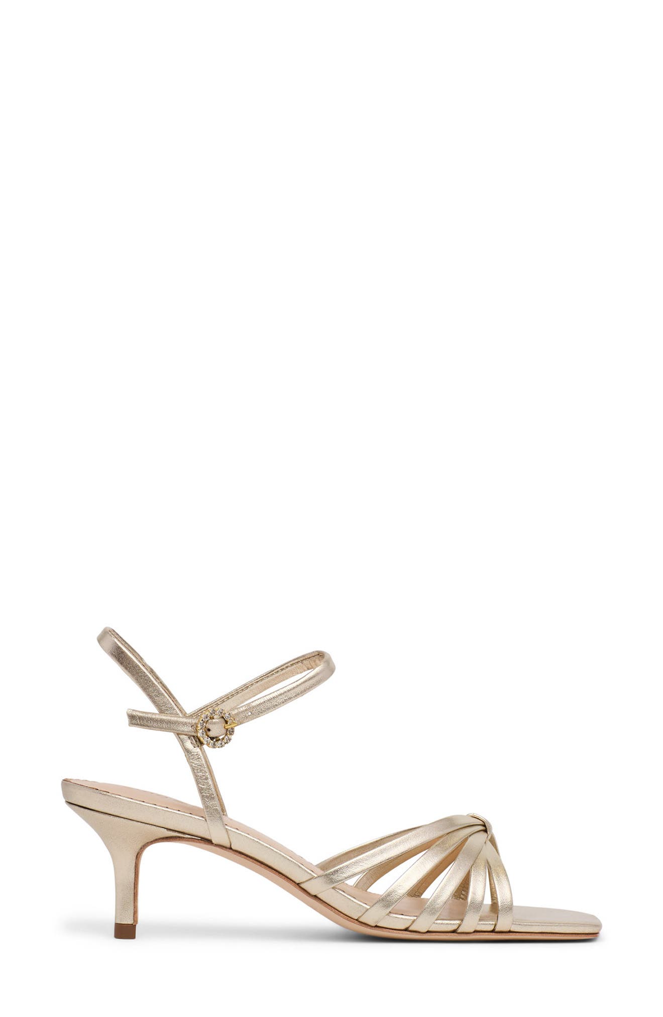 Cinq à Sept Malia Ankle Strap Sandal, Alternate, color, Light Gold Metallic