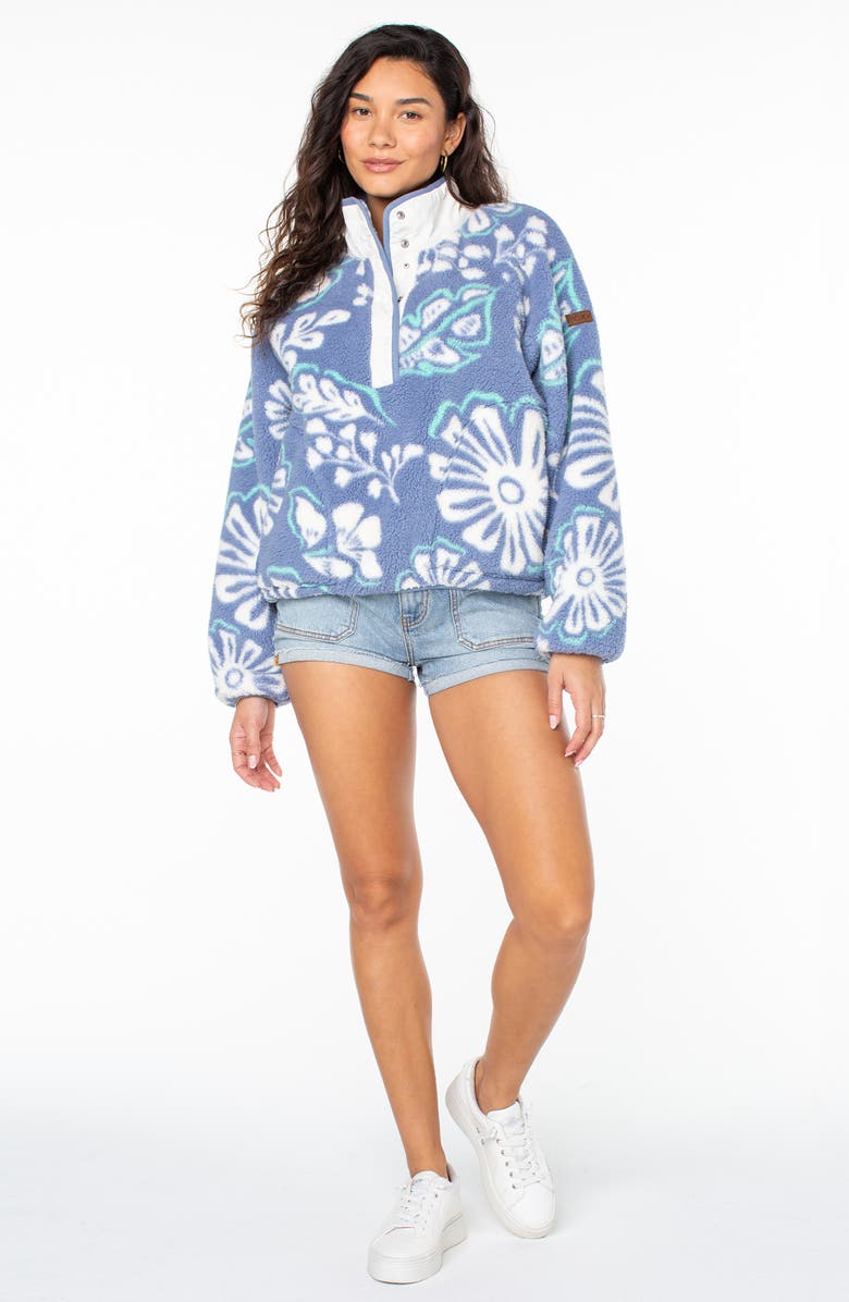 Roxy Kipsie Floral Fleece Pullover, Alternate, color, Infinity B