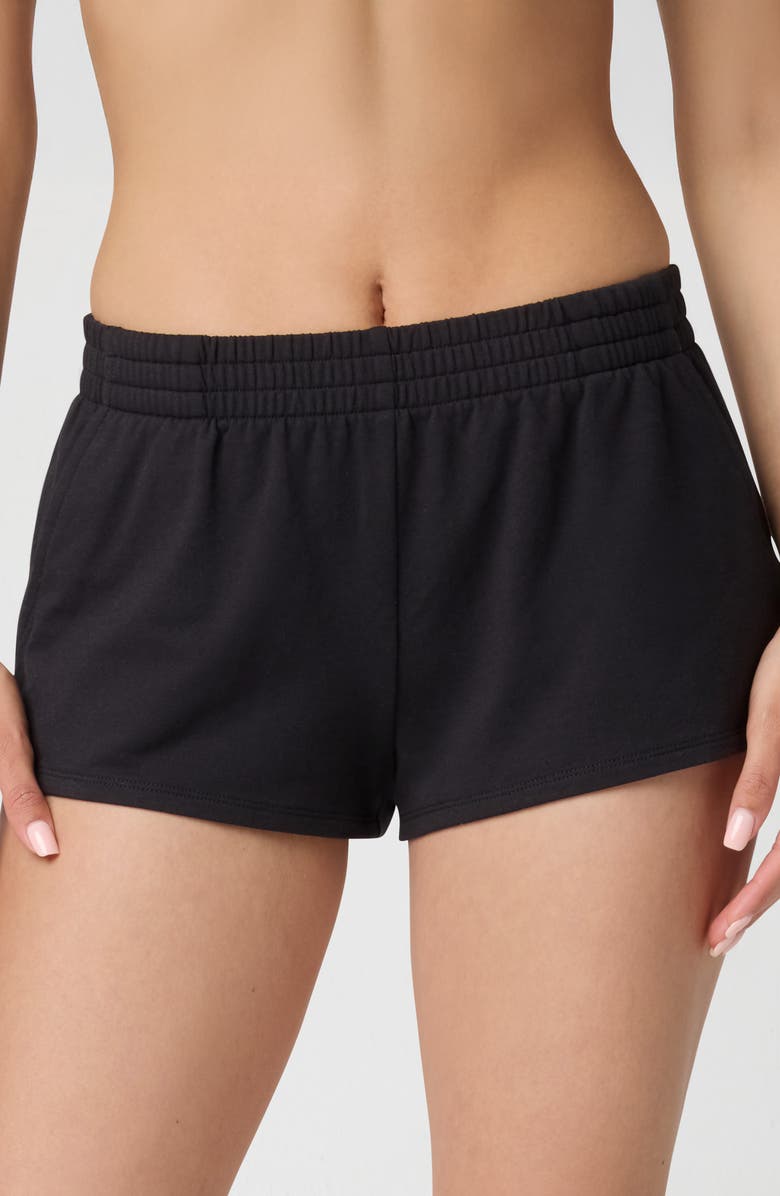 Florence by Mills Sporty French Terry Sweat Shorts, Alternate, color, Black