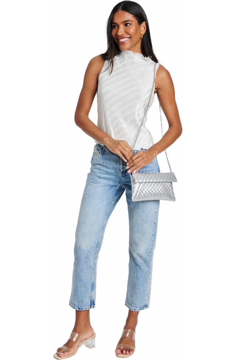 MODA LUXE Priscilla Clutch, Alternate, color, Silver