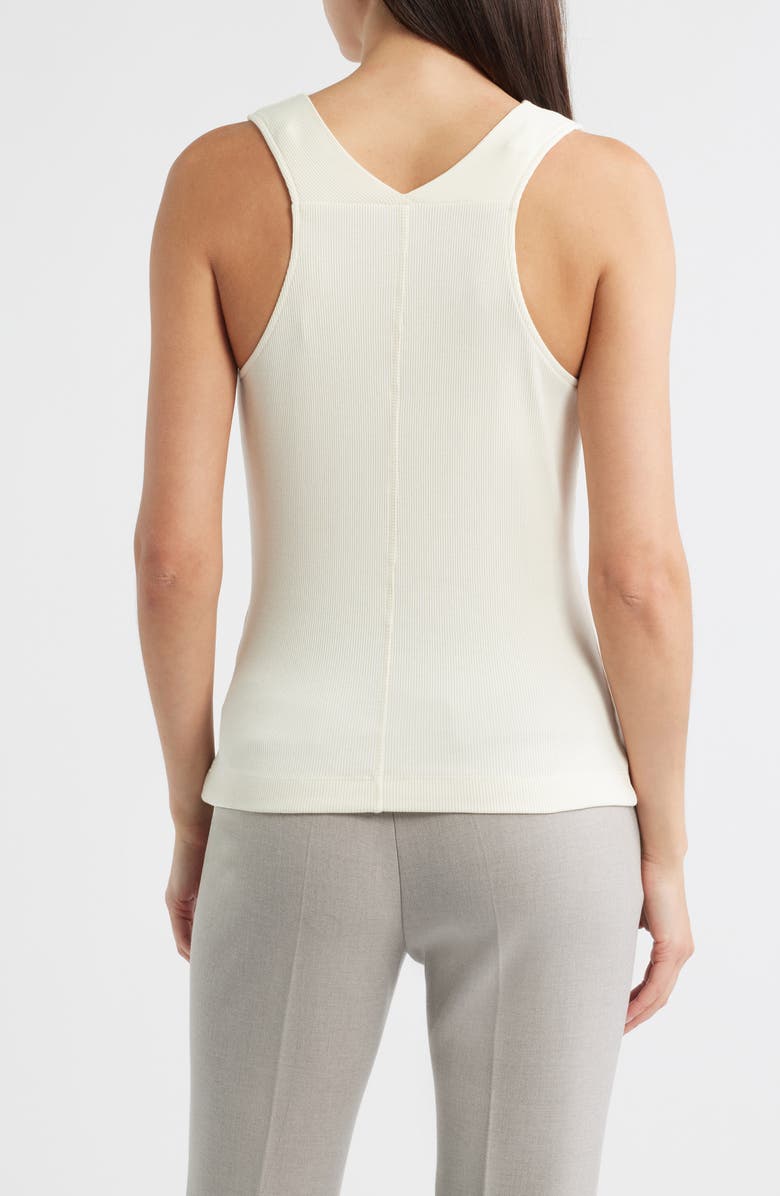 Reiss Lyra Cowl Neck Stretch Cotton Tank, Alternate, color, Ivory