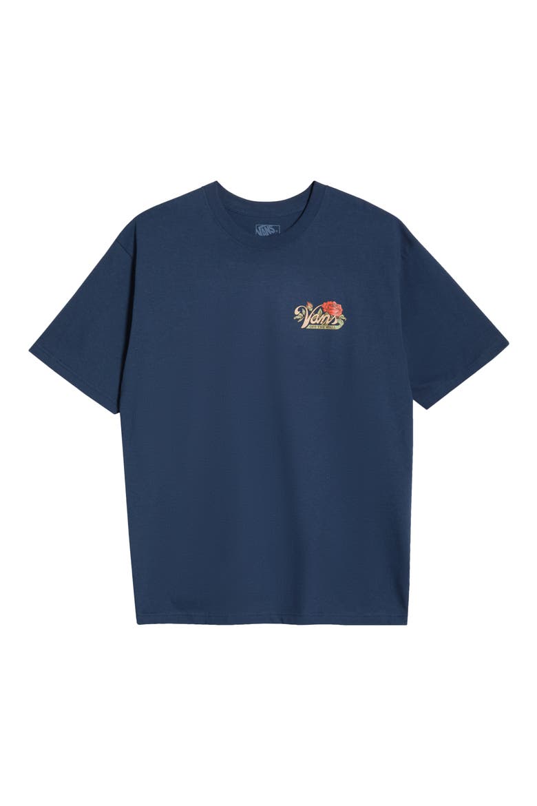 Old Skool Bloom Cotton Graphic T-Shirt, Alternate, color, DRESS BLUES