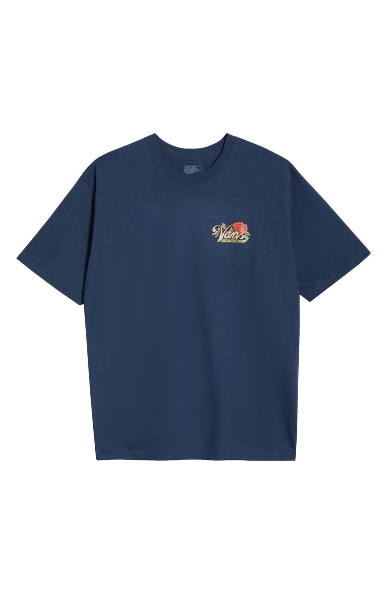 Vans Old Skool Bloom Cotton Graphic T-Shirt, Main, color, Dress Blues
