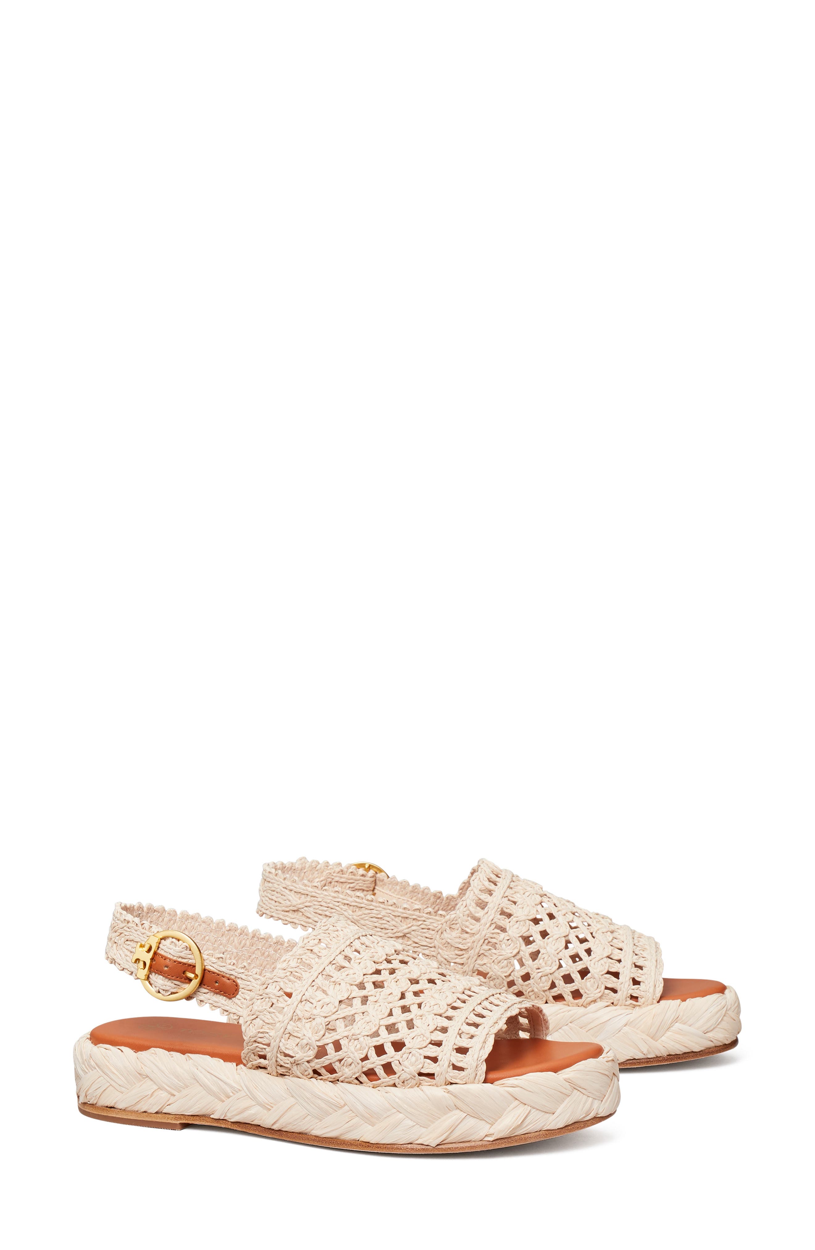 Tory Burch Raffia Platform Sandal, Main, color, 