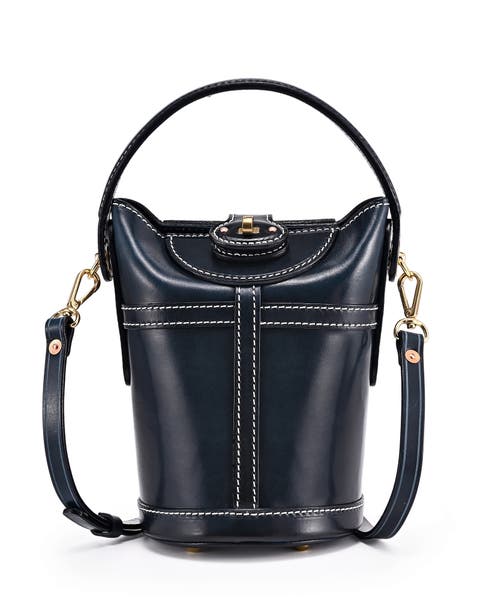 Begonia Genuine Leather Vintage Bucket Crossbody