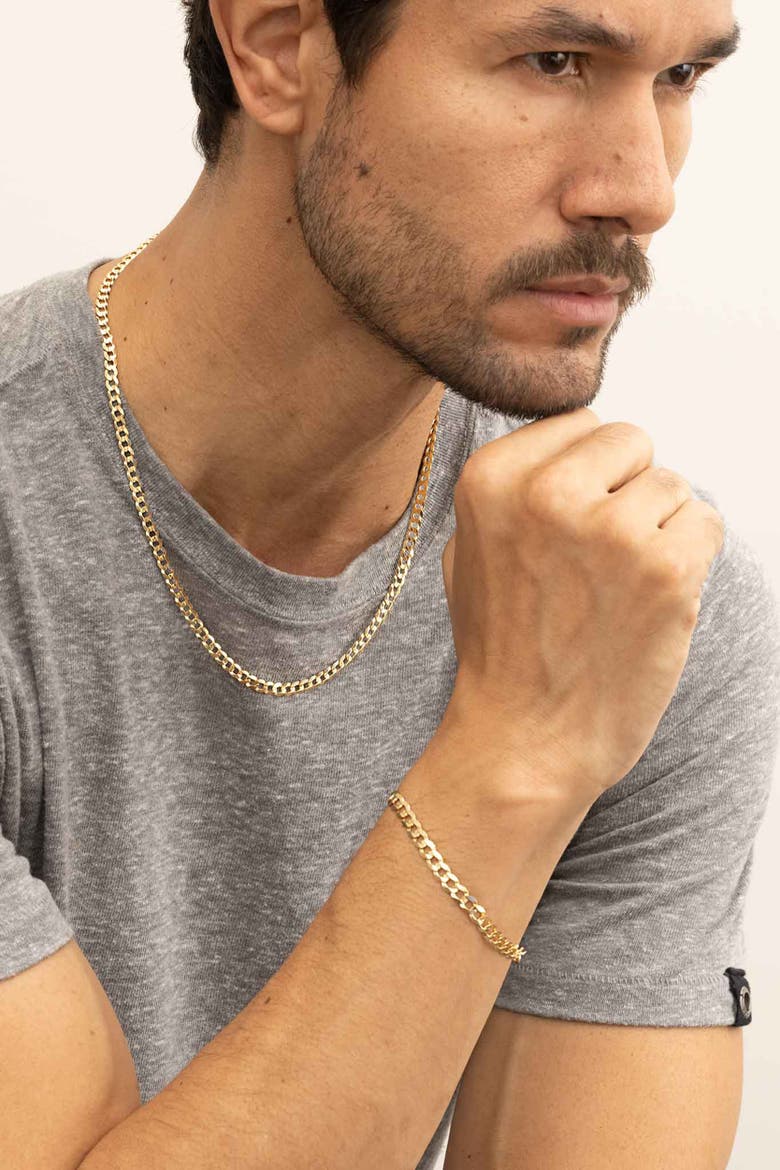 Men's Carmine Curb Bold Bracelet in 14K Gold, Alternate, color, Yellow Gold