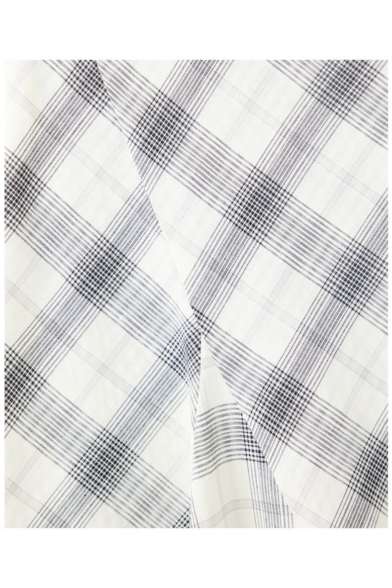 Lace Trim Plaid Midi Skirt, Alternate, color, WHITE