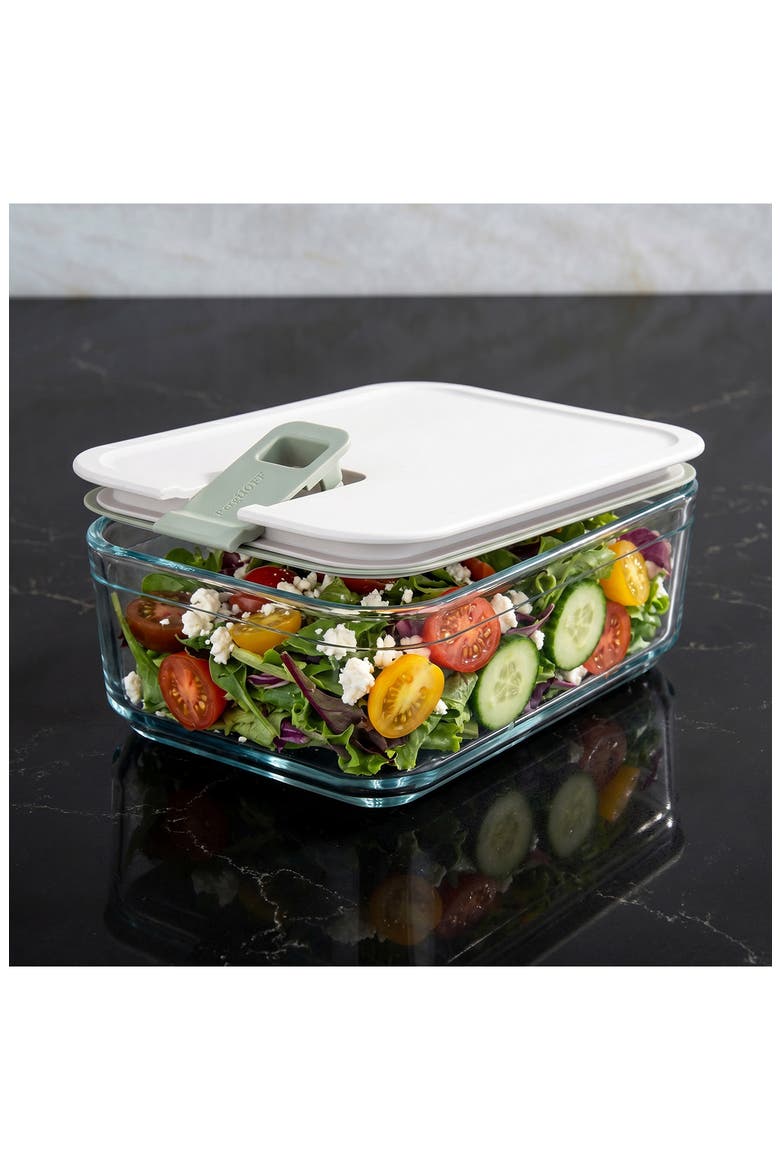 Leo Balance Perfect Seal Glass Food Container, Alternate, color, GREEN