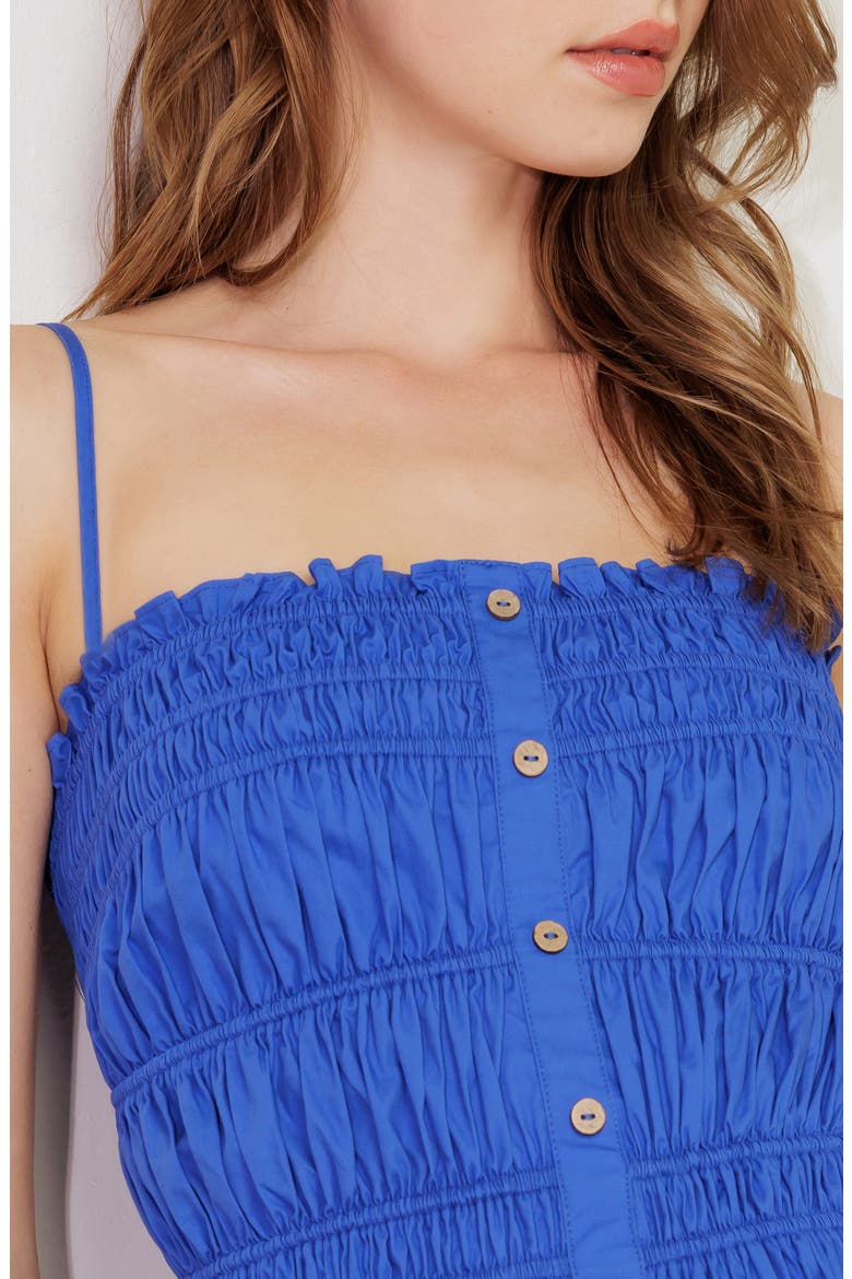 Shirred Cotton Maxi Sundress, Alternate, color, COBALT BLUE