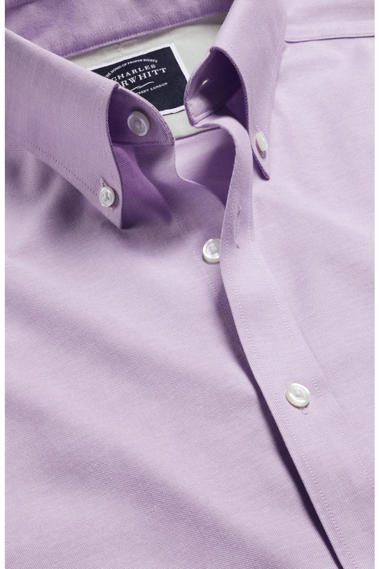 Slim Fit Button-Down Collar Non-Iron Stretch Oxford Shirt, Alternate, color, Lavender Purple