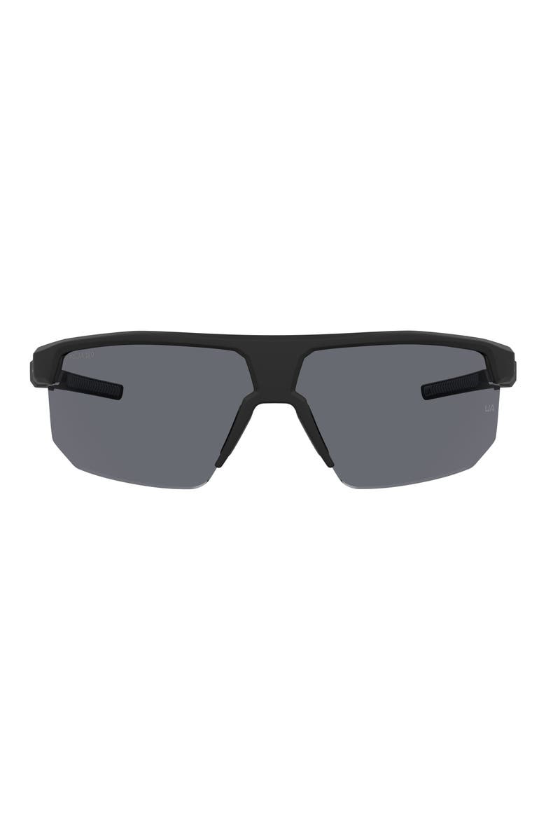 Driven 71mm Polarized Wrap Sunglasses, Main, color, MATTE BLACK GREY