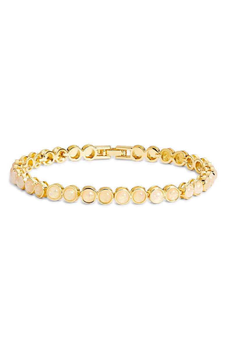 Leith Faux Opal Tennis Bracelet, Alternate, color, Off White Opal/ Gold