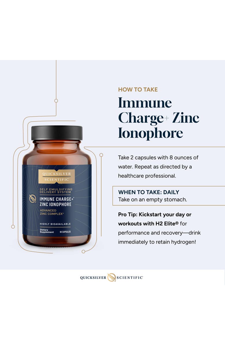 Quicksilver Scientific Immune Charge Zinc Ionophore Quercetin and Luteolin Supplement, Alternate, color, NO COLOR