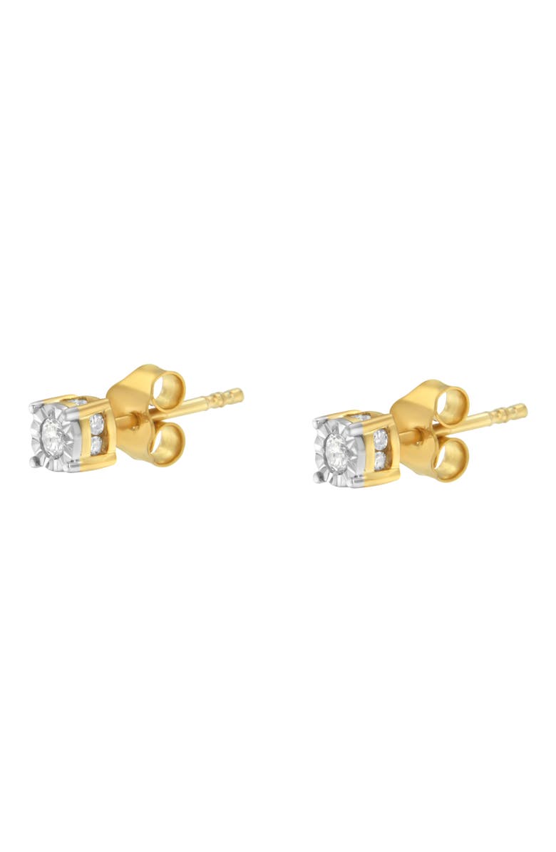 Haus of Brilliance Yellow Plated Silver 1/4 Cttw Diamond Stud Earring, Alternate, color, Yellow