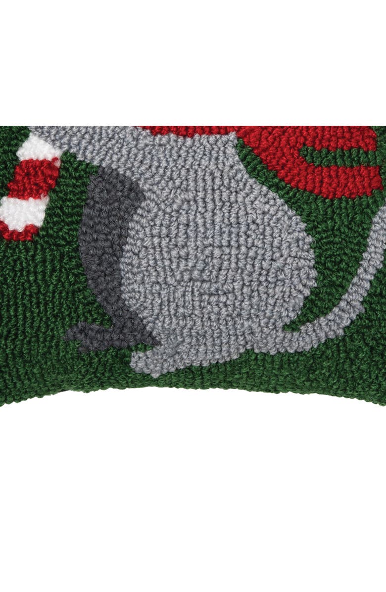 C&F Home Christmas Mouse Hooked Pillow, 12" x 12", Alternate, color, Grey