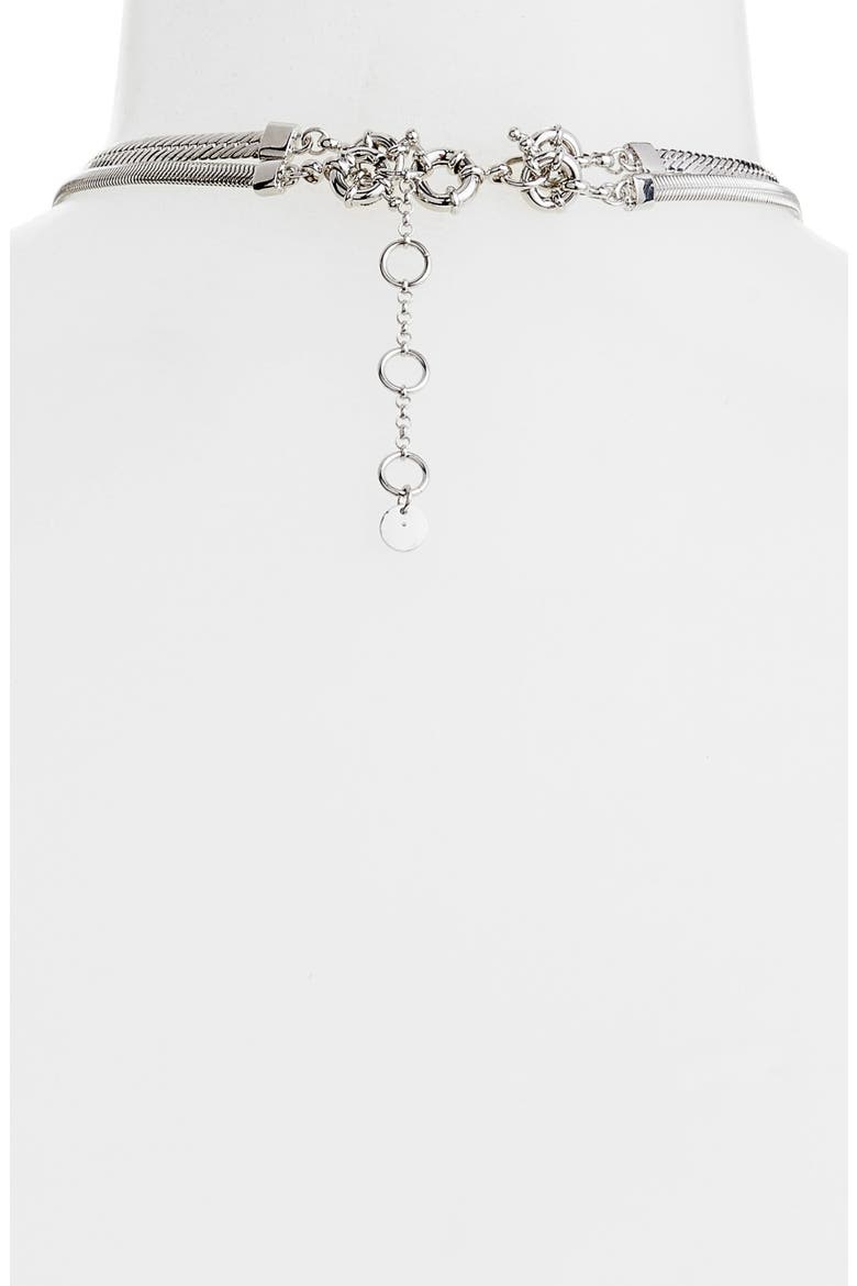 2-in-1 Snake Chain Lariat Necklace (Nordstrom Exclusive), Alternate, color, RHODIUM