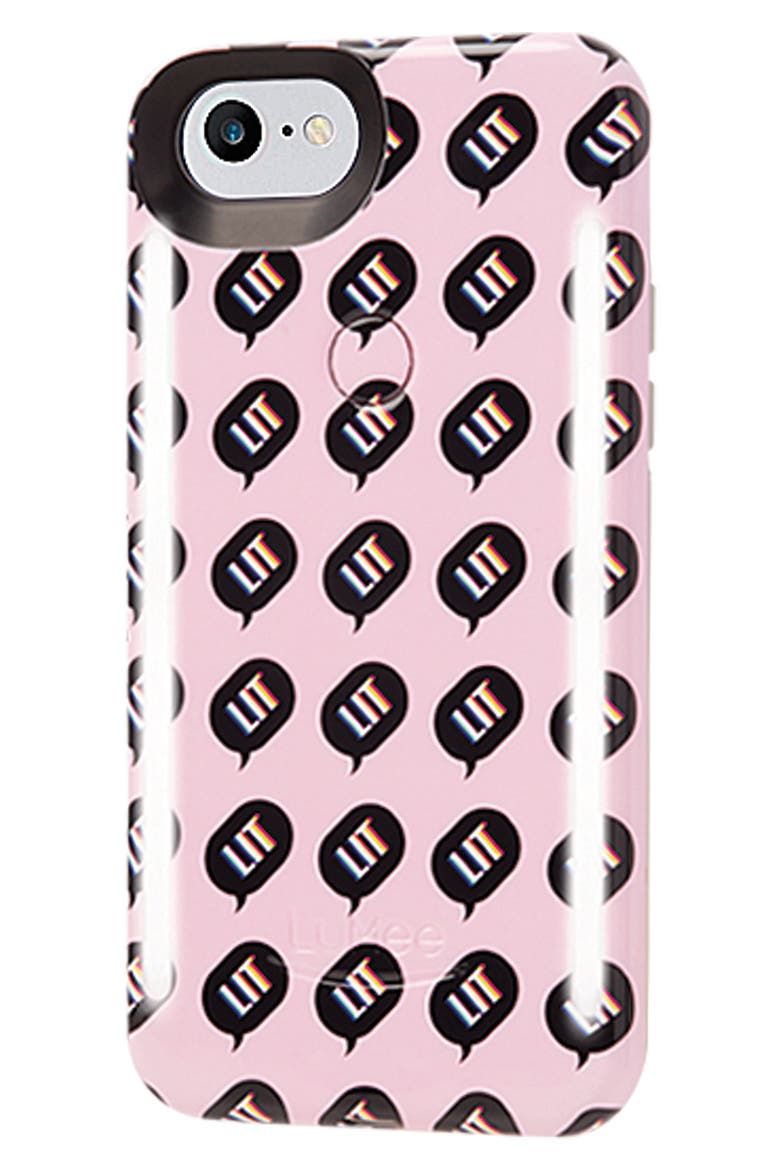 Kimoji Lit Lighted iPhone 6/6s/7/8 & 6/6s/7/8 Plus Case, Alternate, color, PINK