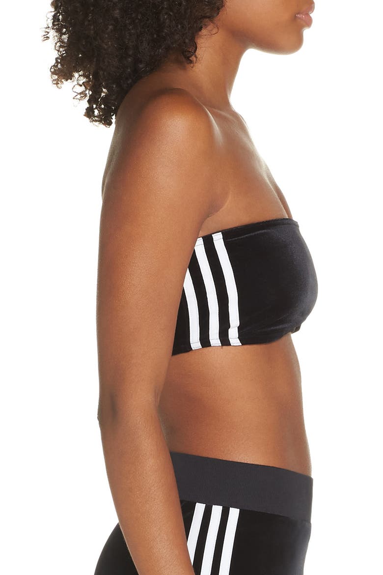 3-Stripes Strapless Bra, Alternate, color, BLACK