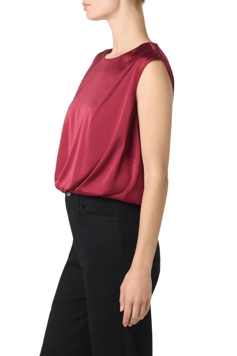 Satin Sleeveless Top, Alternate, color, SYRAH