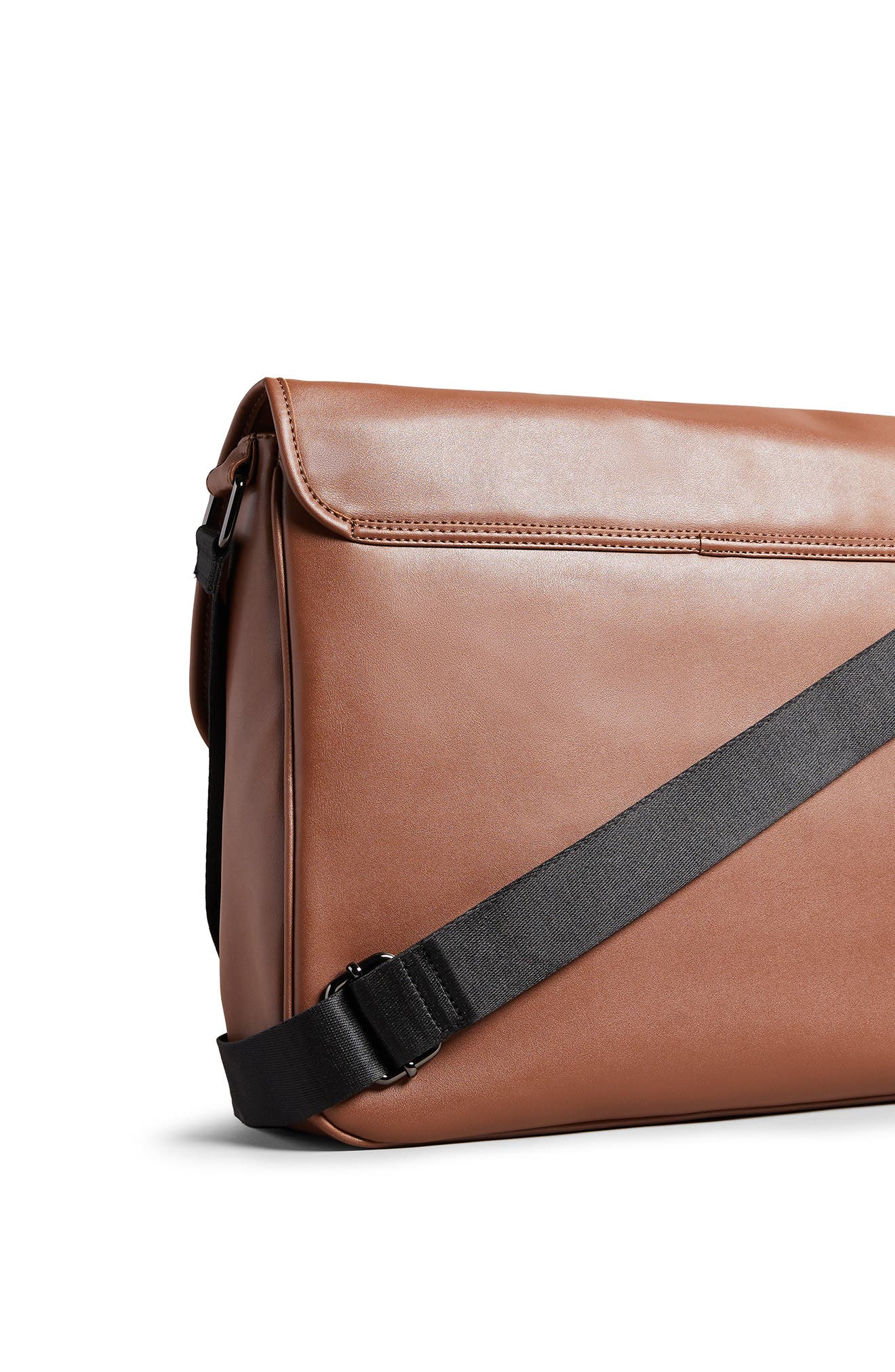 Ted Baker London Phanton Recycled Faux Leather Messenger Bag, Alternate, color, 