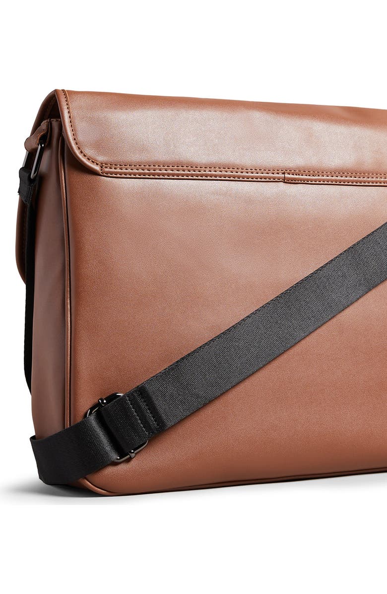 Ted Baker London Phanton Recycled Faux Leather Messenger Bag, Alternate, color,