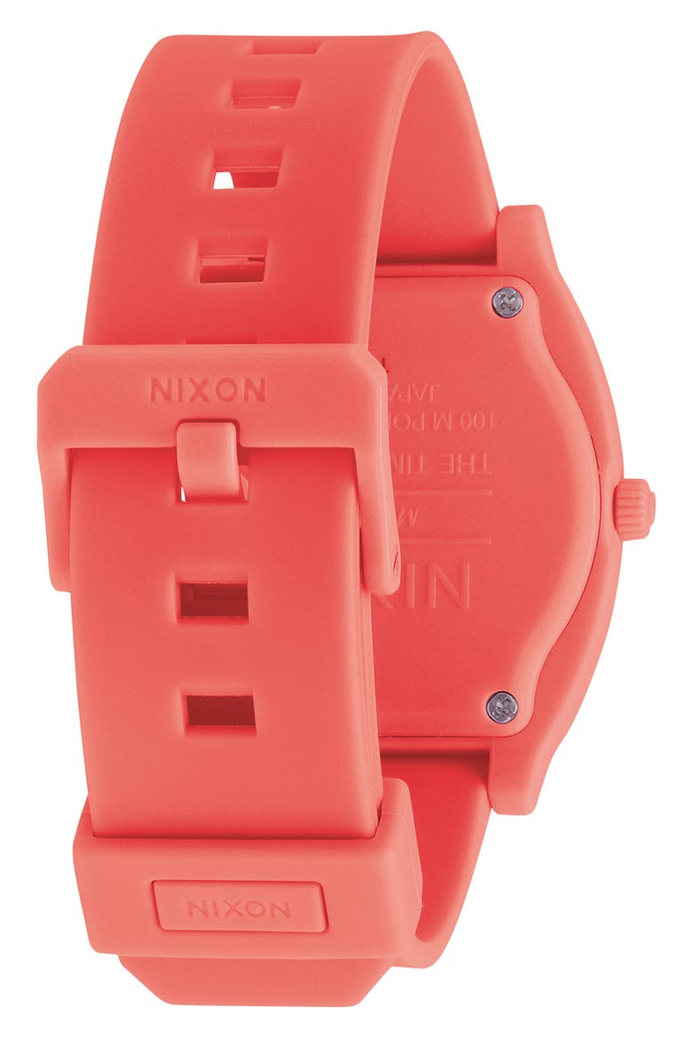 Time Teller P Polyurethane Strap Watch, 40mm, Alternate, color, CORAL