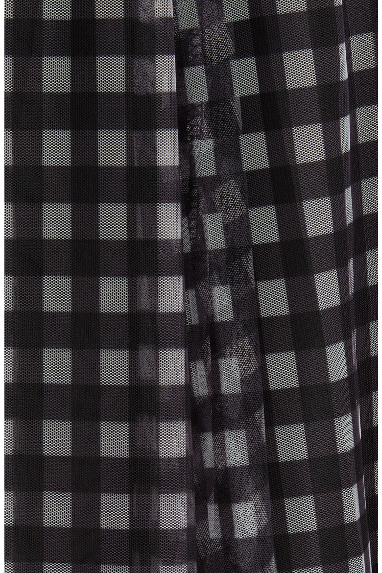 Peggy Check Mesh Skirt, Alternate, color, BLACK