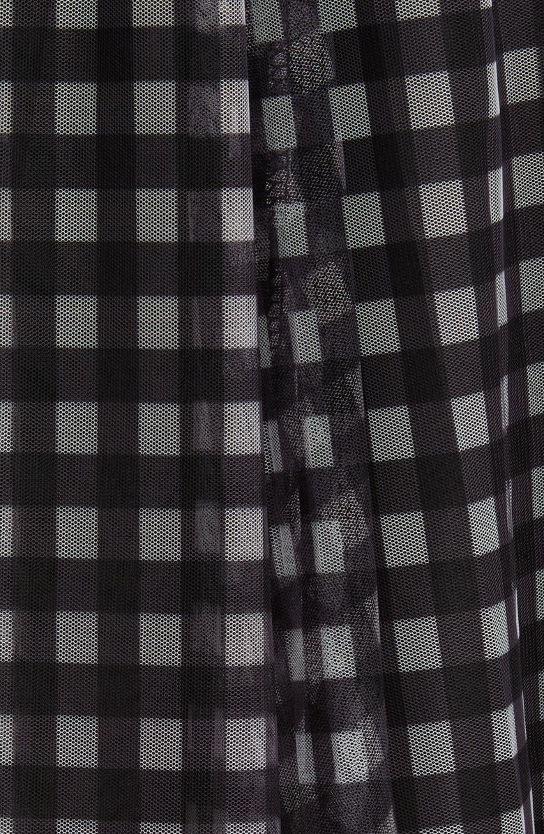 NIKKI LUND Peggy Check Mesh Skirt, Alternate, color, Black