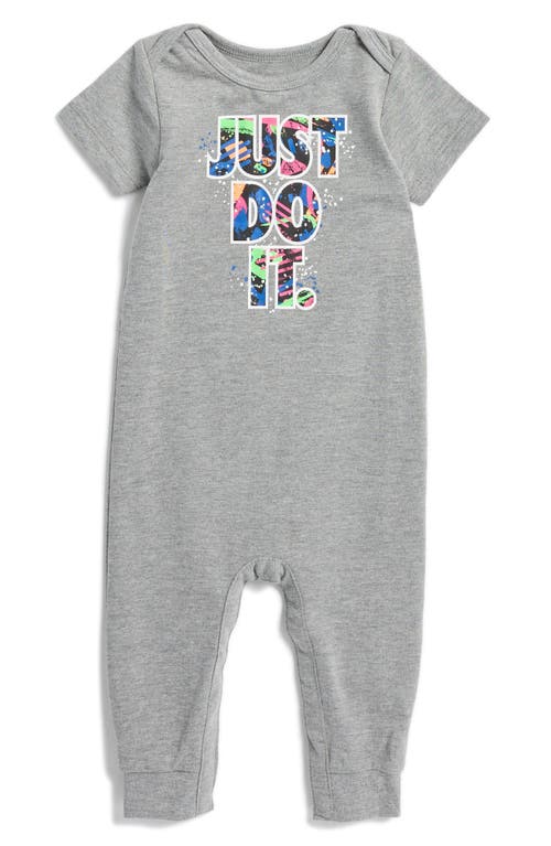 Nike Just Do It Cotton Romper In Carbon Heather