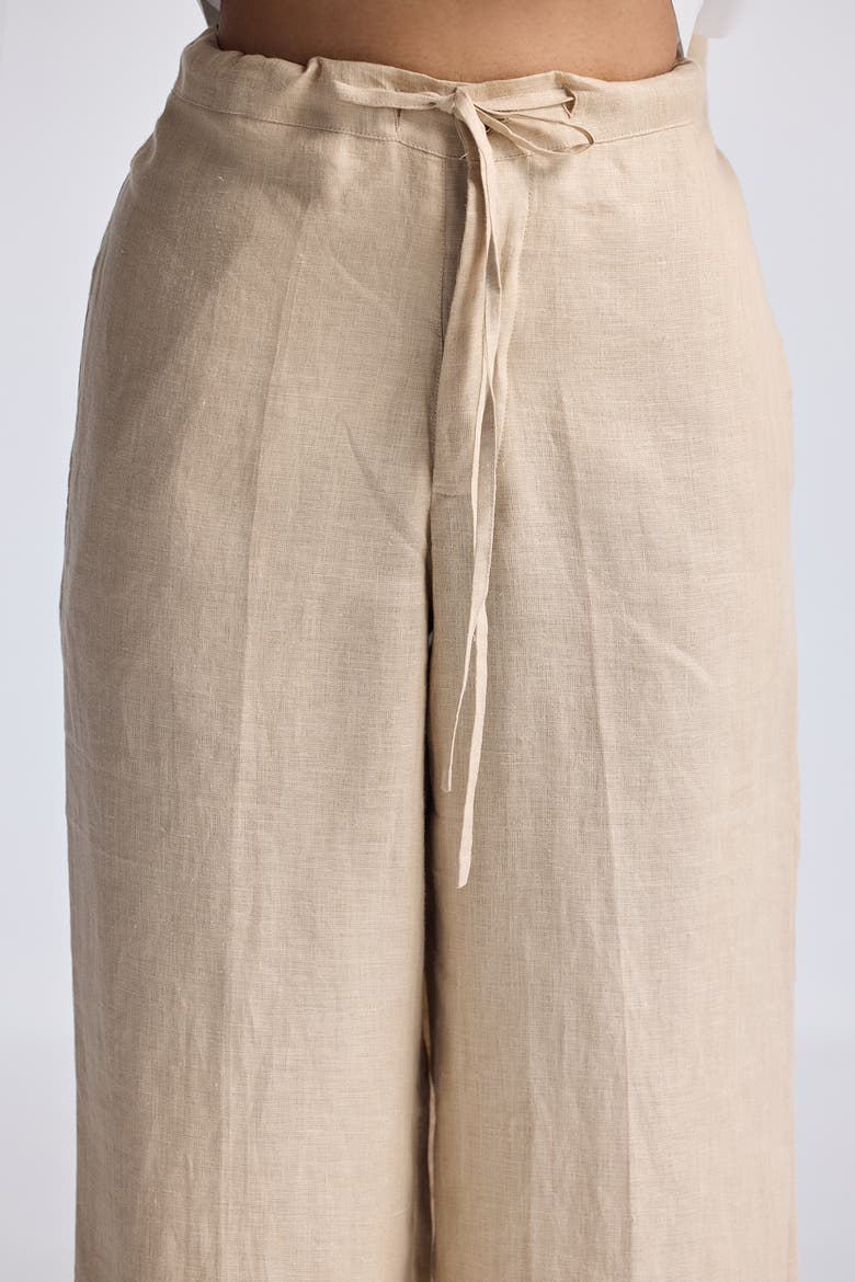 Sleeveless Hemp Jacket Set, Alternate, color, Neutral Beige