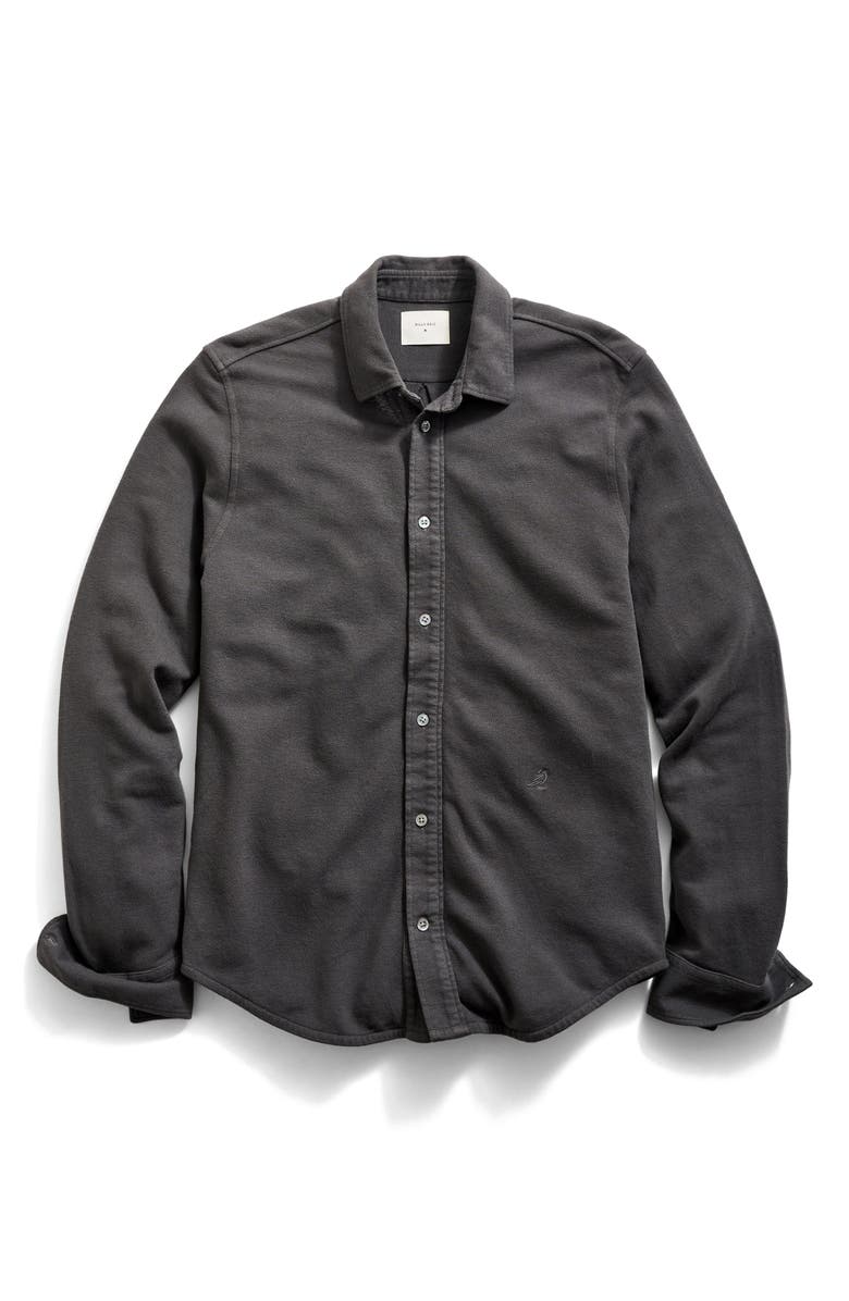 Billy Reid Yellowhammer Cotton & Linen Knit Button-Up Shirt, Main, color, Asphalt