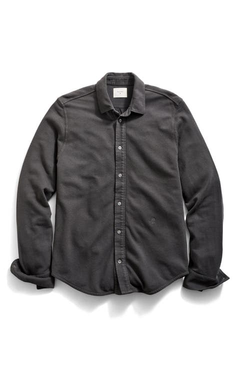 Yellowhammer Cotton & Linen Knit Button-Up Shirt