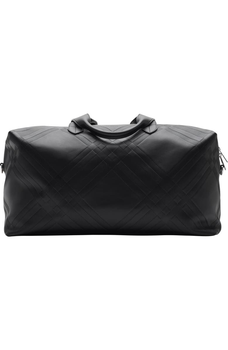 Burberry Embossed Check Duffle Bag, Main, color, Black