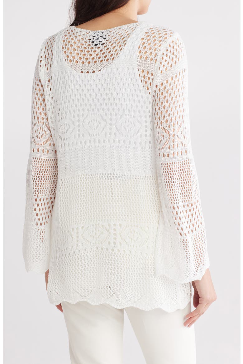 Open Stitch Tie Top, Alternate, color, WHITE