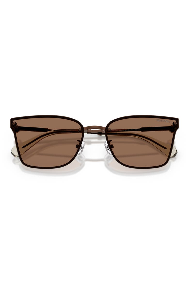 62mm Irregular Sunglasses, Alternate, color, BROWN/ DARK BROWN