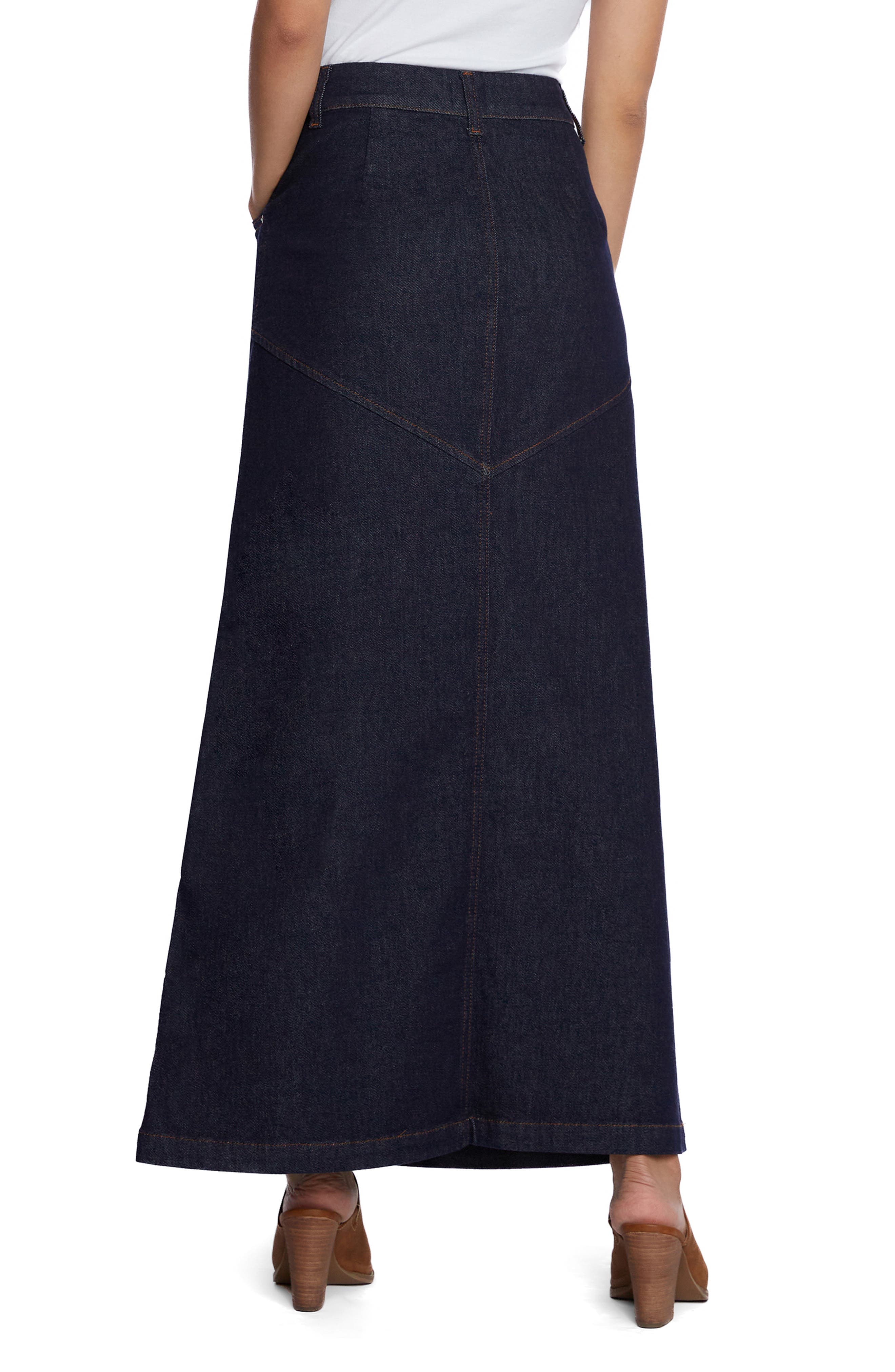 Pieced Denim Maxi Skirt - image 4