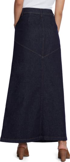 Pieced Denim Maxi Skirt