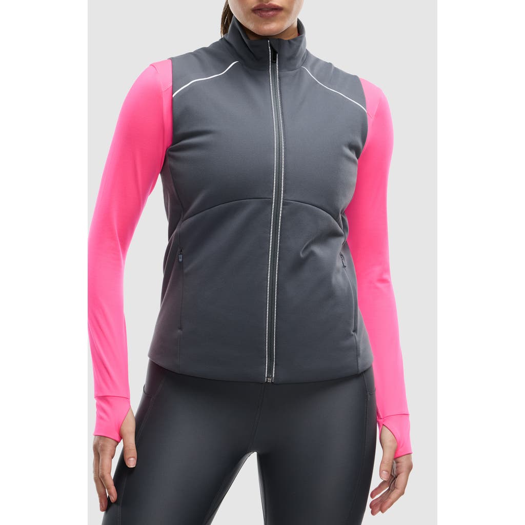 Peloton Padded Full Zip Run Vest In Gray