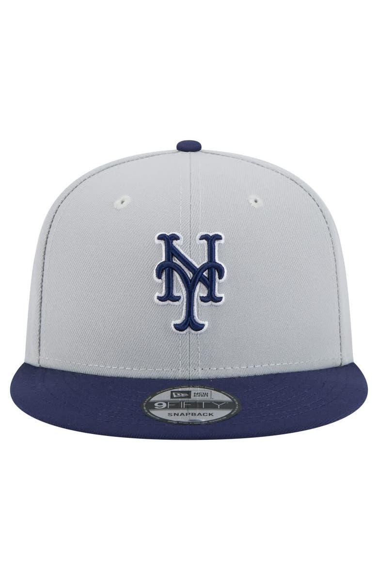 New Era Men's New Era Gray/Navy New York Mets 2-Tone Color Pack 9FIFTY Snapback Hat, Alternate, color, 