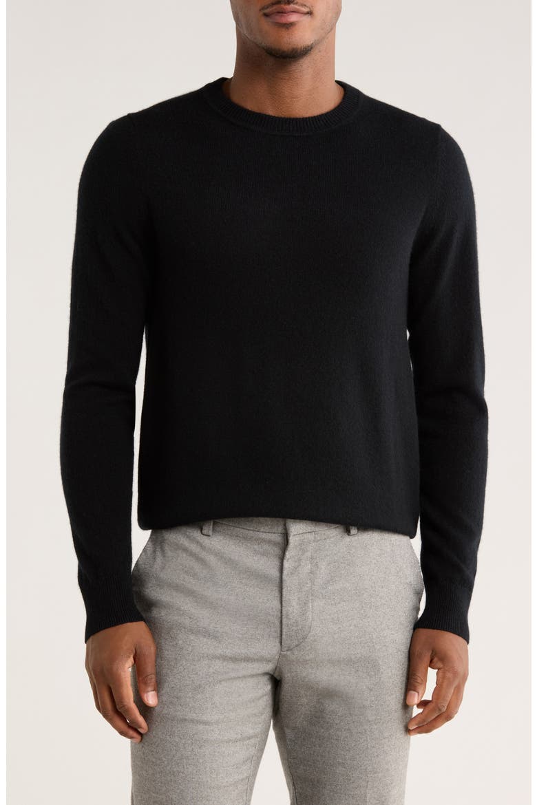 Cashmere Crewneck Sweater, Main, color, BLACK CAVIAR