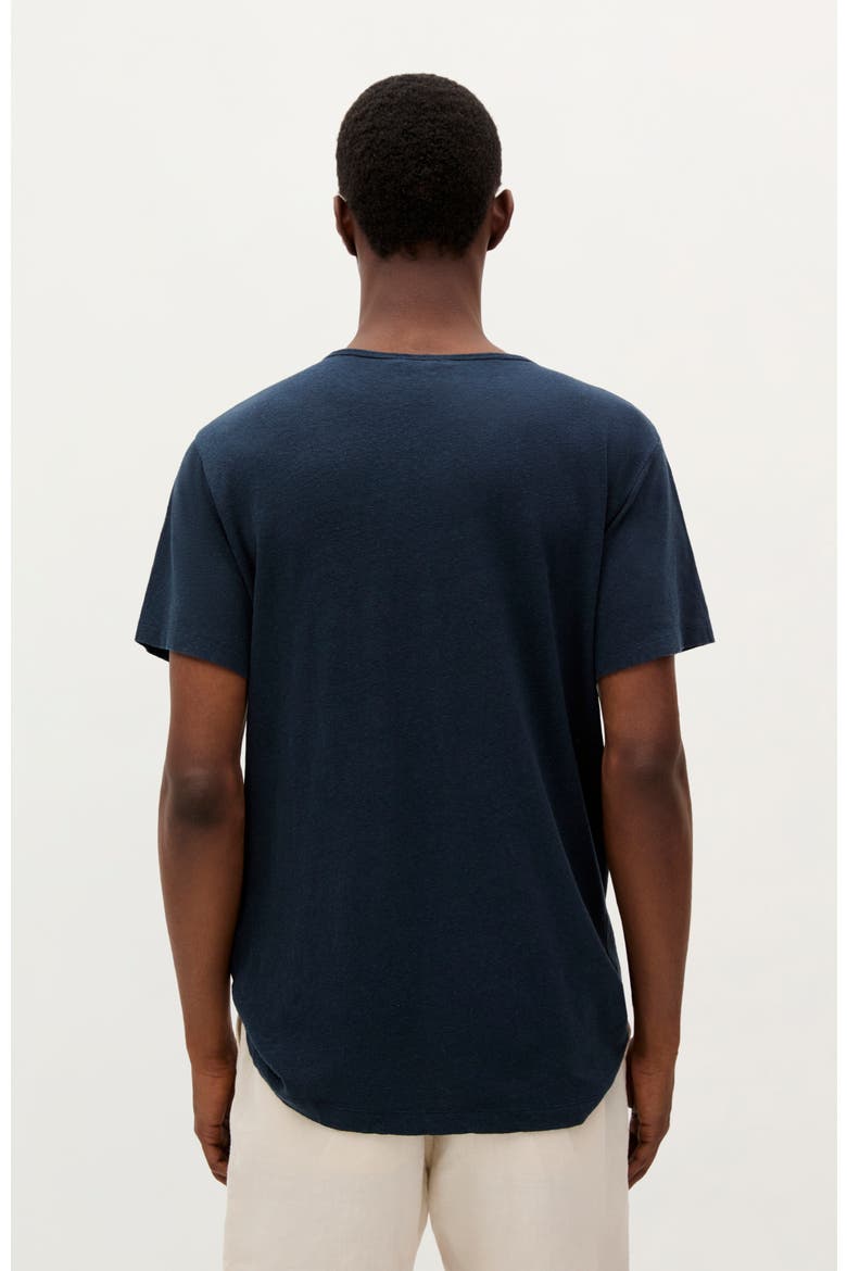 Icon Basic Linen Tee, Alternate, color, DARK NAVY
