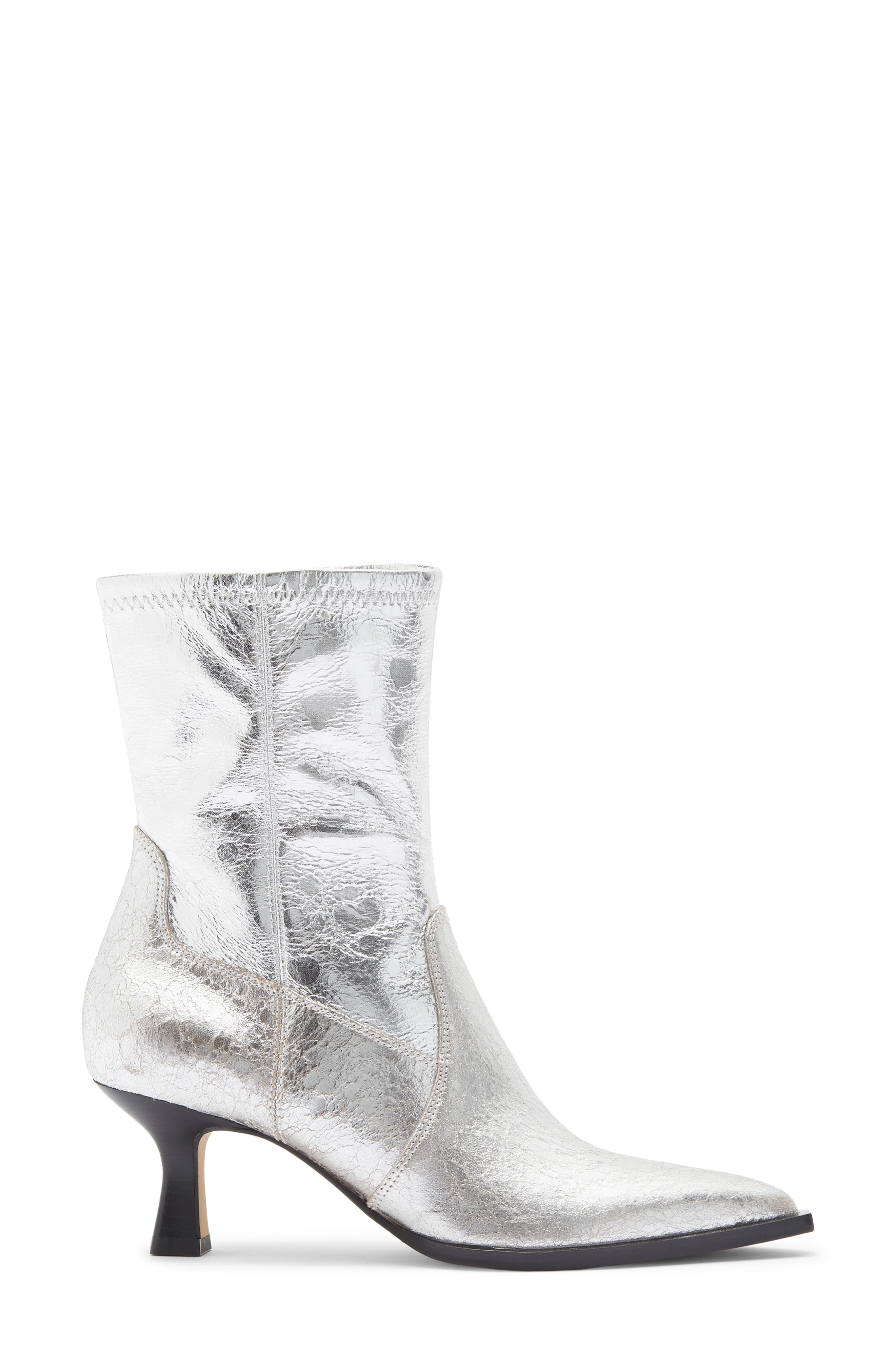 Dolce Vita Arya Pointed Toe Bootie, Alternate, color, Silver