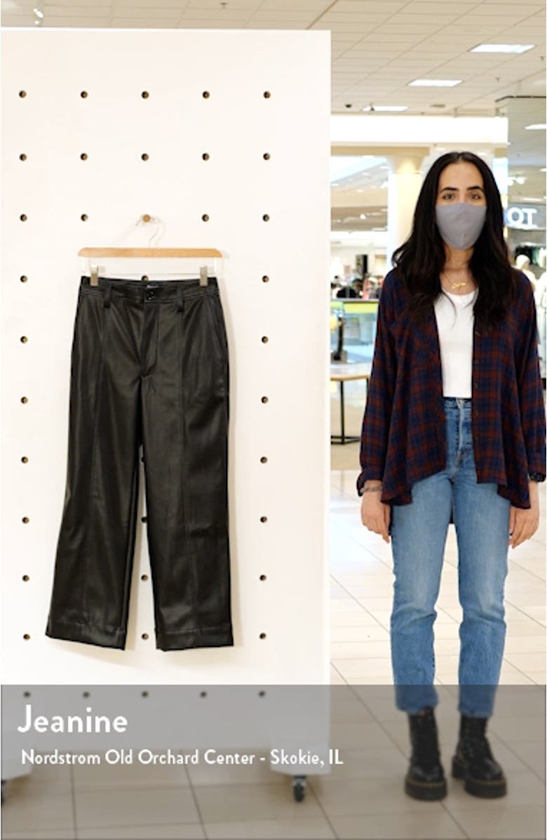 Slim Emmett Women's Faux Leather Wide Leg Pants, sales video thumbnail