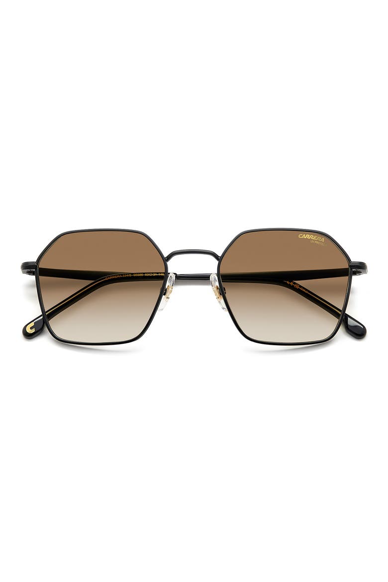 53mm Hex Metal Frame Sunglasses, Alternate, color, MATTE BLACK