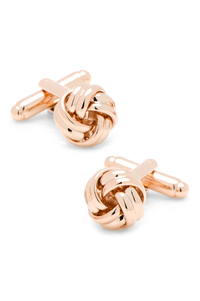 Knot Cufflinks, Main, color, ROSE GOLD