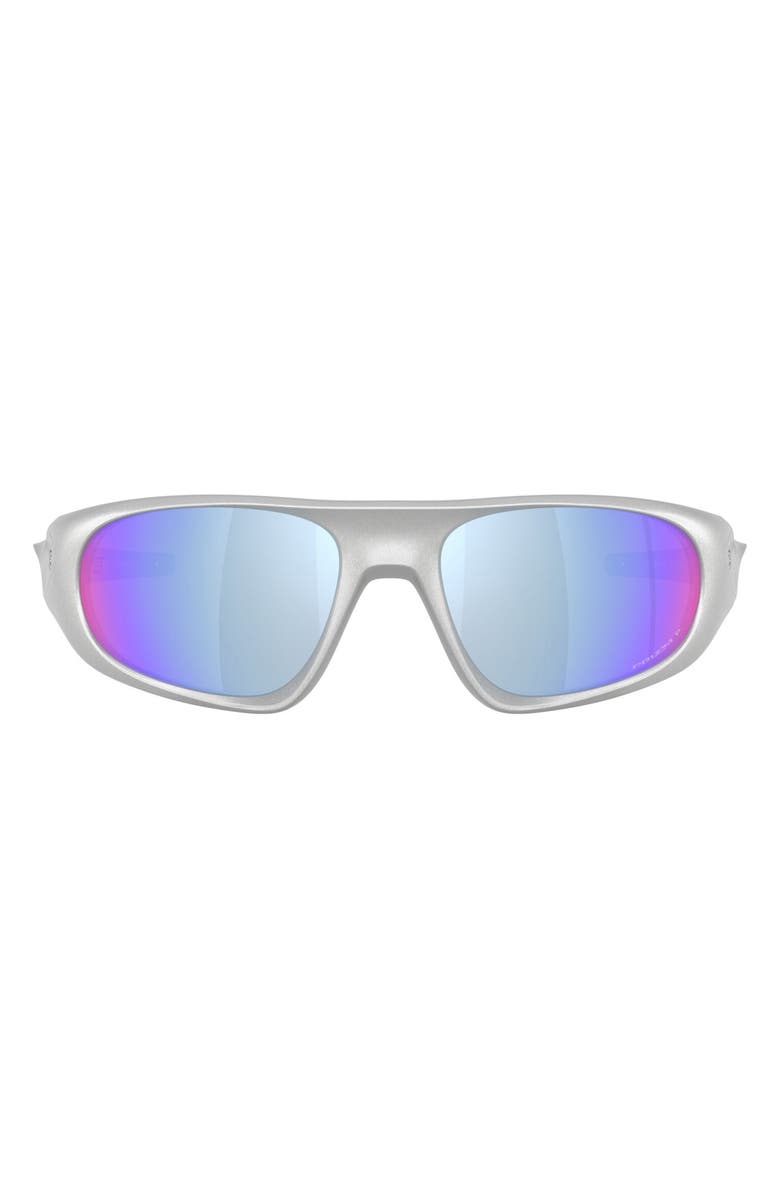 Oakley Neoforma 60mm Prizm<sup>™</sup> Polarized Oval Sunglasses, Main, color, Silver / Prizm Deep Water