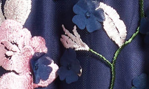 ELIZA J ELIZA J FLORAL APPLIQUÉ COCKTAIL MIDI DRESS 