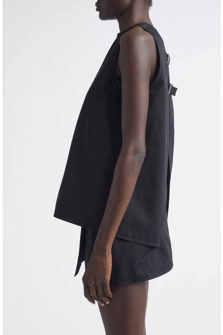 Nerina Sleeveless Cotton Drill Top, Alternate, color, BLACK
