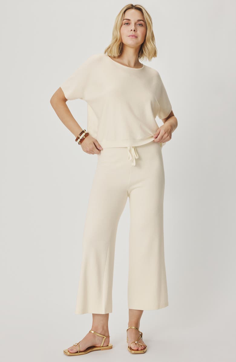 Splendid Christa Short Sleeve Sweater, Alternate, color, Shell White