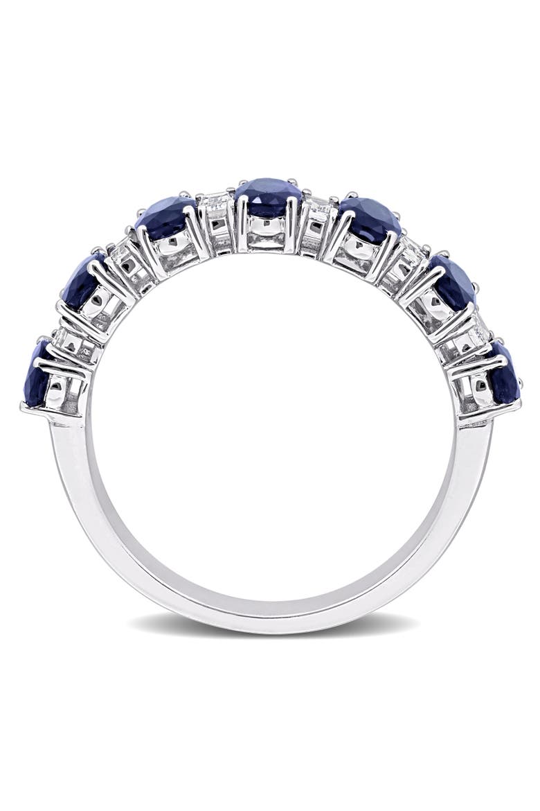 Sapphire & Diamond Anniversary Band 14k, Alternate, color, Blue Sapphire/White Gold